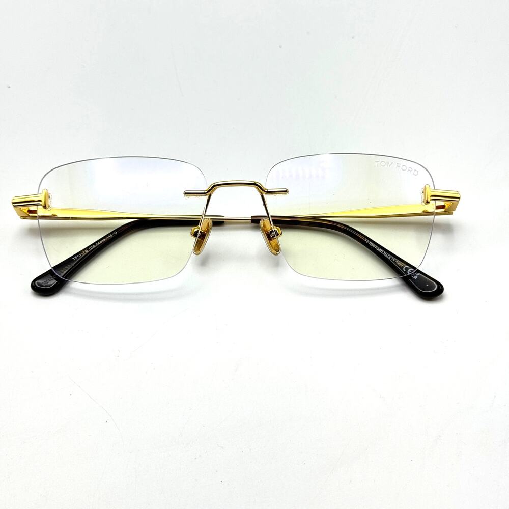 Tom Ford Eyeglasses Frame TF6117-B 030 Gold Rimless Blue Light Block 54-18-145